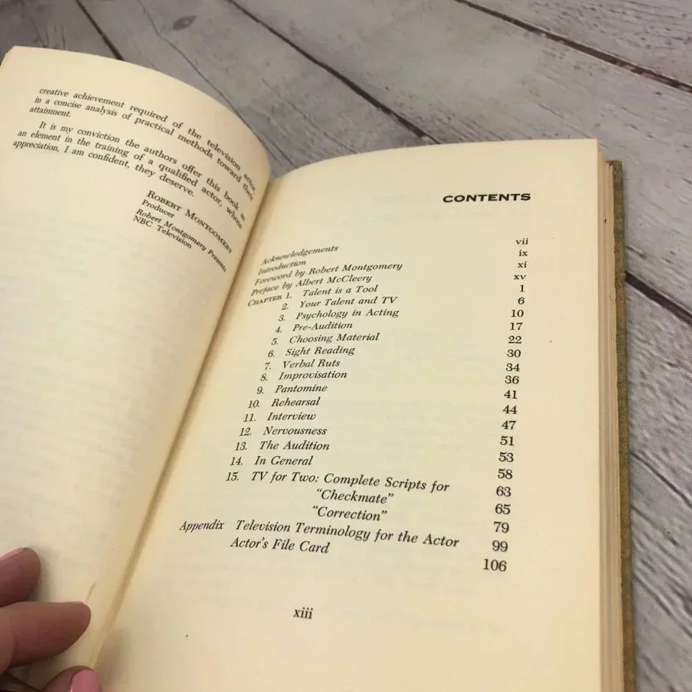 vintage textbook  auditioning for TV 1955